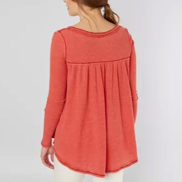 We The Free Kai Thermal Henley Top Size S Burnout Red #OB718244 - Picture 3 of 12